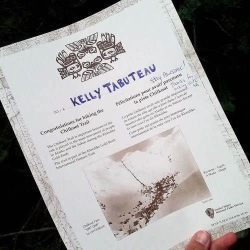 PVT Canada_Lily's road_Chilkoot trail_Certificat